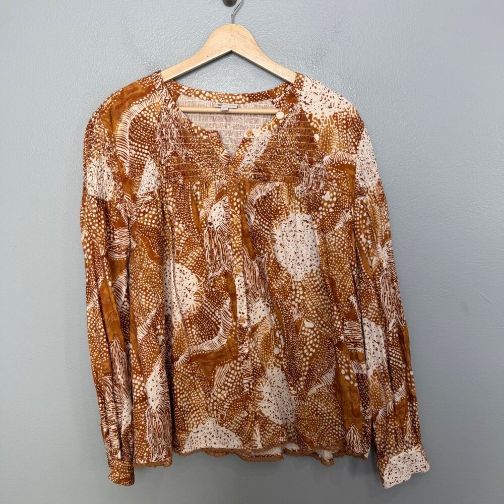 THE ODELLS beverly blouse in spotted amoeba print size XL
